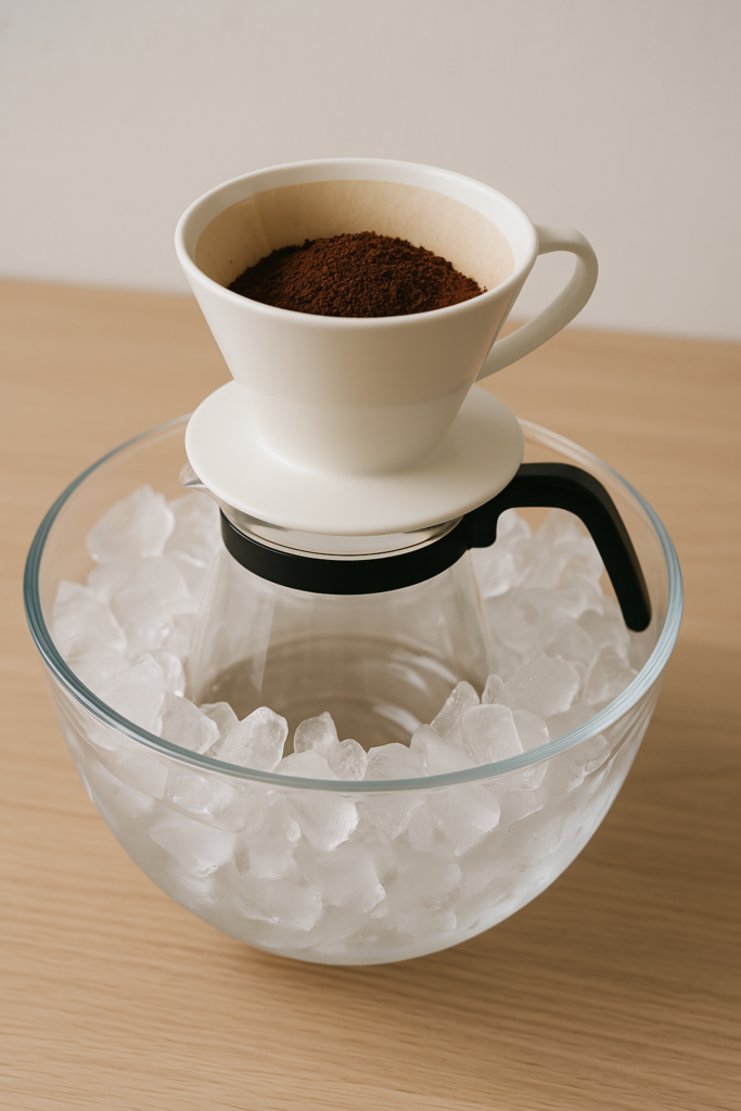 ボウル 氷 サーバー ドリッパー アイスコーヒー 準備